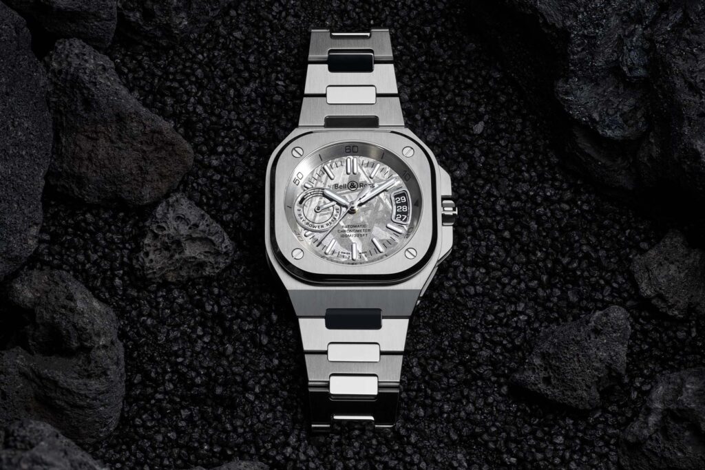 Bell & Ross gives the BR-X5 a solid meteorite dial Bell & Ross BR-X5 Meteorite watch with grey meteorite dial and stainless steel case