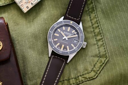 Blancpain’s 1968 Bathyscaphe Returns in a Compact 70th Anniversary Edition Blancpain Fifty Fathoms Bathyscaphe 70th Anniversary with meteor grey dial and steel case