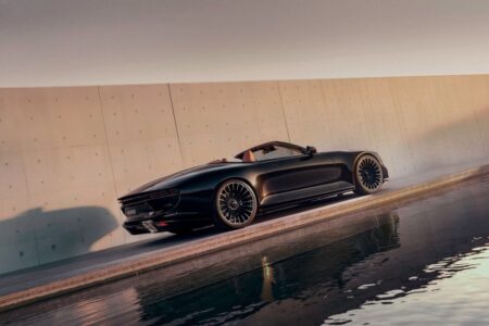 Brabus Bodo Cabriolet shown as a low-slung open-top V12 grand tourer at Pebble Beach