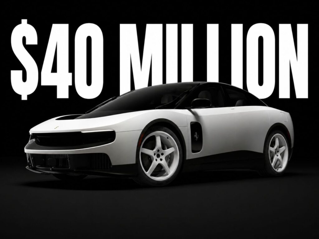 Ferrari’s First Luce EV Sells for $40 Million at Monterey Charity Auction Ferrari Luce chassis no. 0 in Madreperla Semi-Gloss at Monterey auction