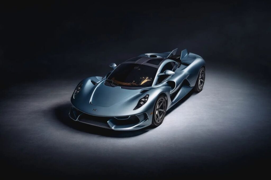 Hennessey Blackbird hypercar with sculpted bodywork and quad-projector LED headlights