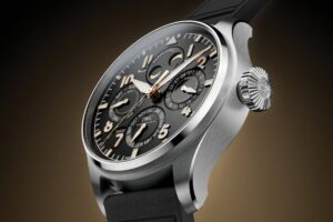 IWC Gives the Big Pilot Perpetual Calendar ProSet a Mercedes-Benz Anniversary Edition IWC Big Pilot’s Watch Perpetual Calendar ProSet 140 Years Mercedes-Benz with black dial and gold accents