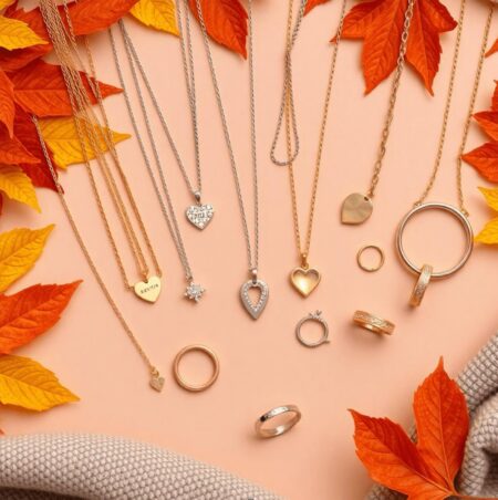 James Sanders London Diamonds Looks to a Warmer, More Personal Autumn 2026 Layered diamond jewellery and pearl pieces styled with autumn knitwear and rich seasonal colours
