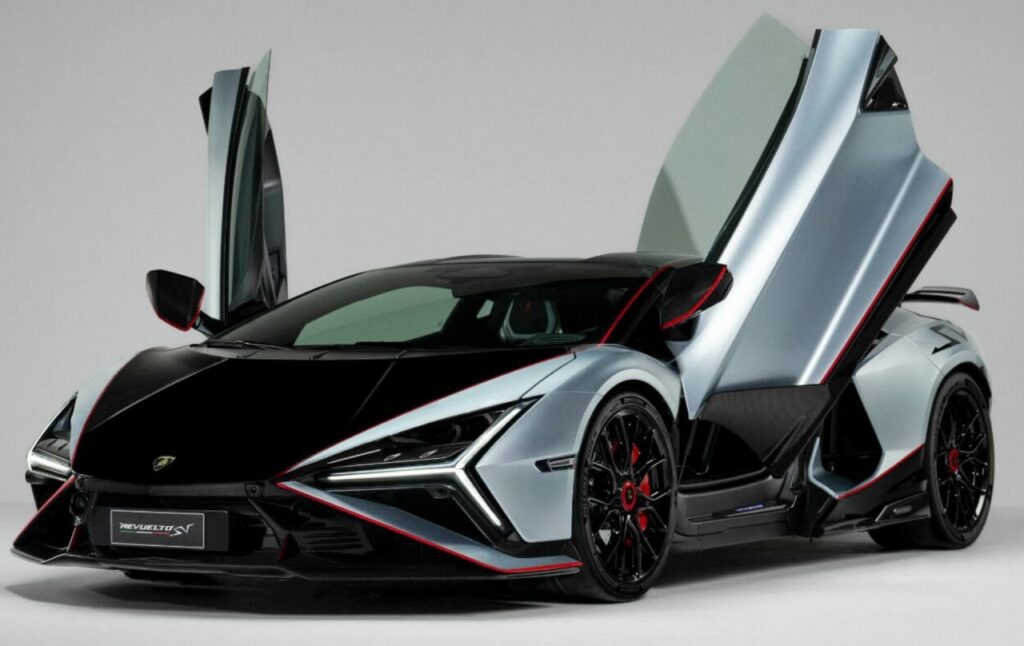 Lamborghini Revuelto SV Shows Its Sharper Side Before Monterey Debut Lamborghini Revuelto SV in a two-tone finish with sharper aero and rear spoiler