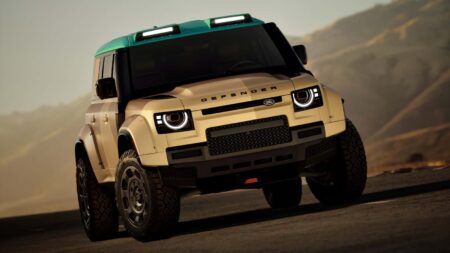 Land Rover Defender Dakar road-legal rally SUV in desert-inspired specification