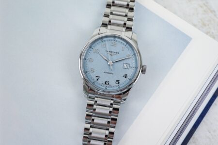 Longines Brings Light Blue Dials to the Master Collection Automatic Longines Master Collection Automatic watch with light blue barleycorn dial on stainless steel bracelet