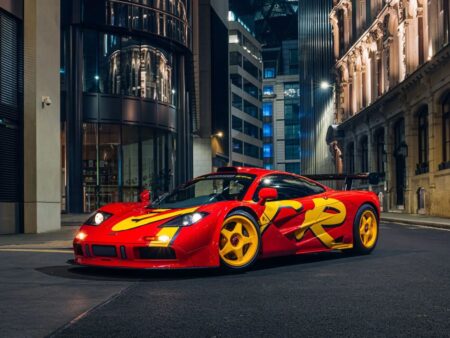 Scarlet and yellow McLaren F1 GTR short-tail prototype