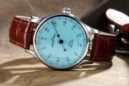MeisterSinger Brings Grand Feu Enamel Into Colour With the Edition Unitas 1Z Blue MeisterSinger Edition Unitas 1Z Blue with light blue enamel dial and single hand
