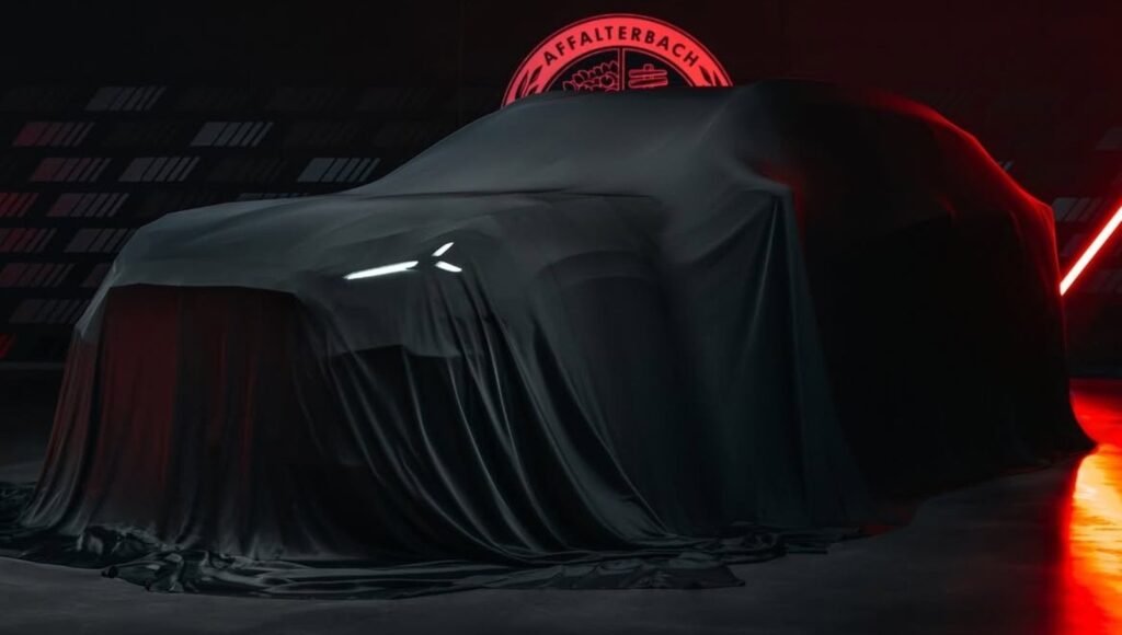 Mercedes-AMG Teases a High-Performance Electric SUV Teased Mercedes-AMG electric performance SUV under cover with LED lighting
