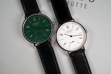 Nomos Gives the Tangente Update a Sharper 38.5mm Case Nomos Tangente Neomatik 38 Update with peripheral ring date in stainless steel