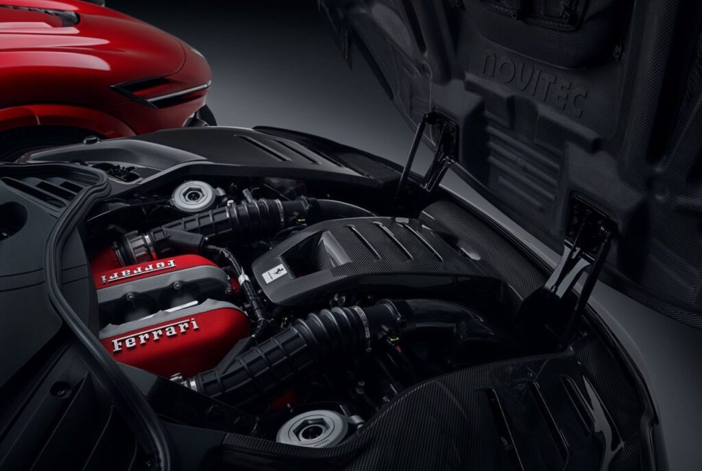 Ferrari’s Biofuel Tests Keep Combustion in the Conversation Ferrari supercar engine testing concept with carbon-neutral fuel theme