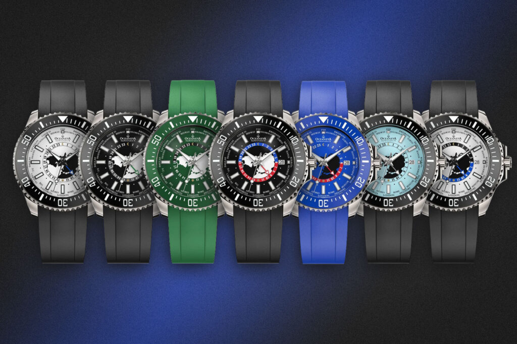 Oceaneva Brings World Time to a 6000m Titanium Dive Watch Oceaneva Deep Marine Explorer VI WorldTime 6000m titanium dive watch with world time dial