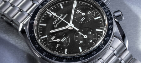 Omega Speedmaster 38mm chronograph with updated round subdials and Moonwatch-style bracelet