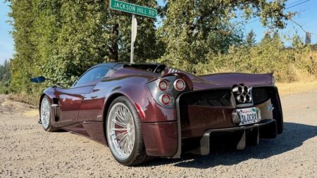 A Pagani Huayra Has Quietly Crossed 100,000 Kilometres Pagani Huayra on an open road celebrating a 100,000 kilometre milestone