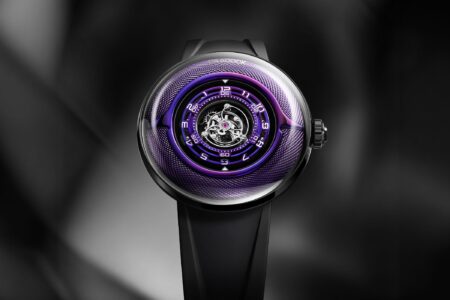 Peacock Pushes the Central Tourbillon Under USD 5,100 With the Black Hole III Peacock Black Hole III Curved Guilloché Central Tourbillon with central tourbillon and curved dial