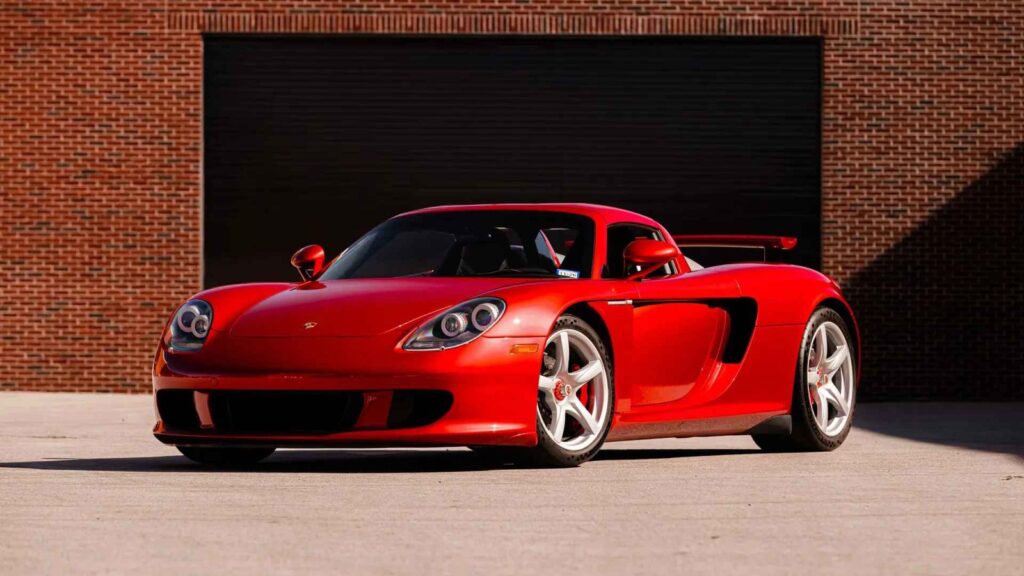 Rosso Fuoco Porsche Carrera GT Brings V10 Drama to Monterey Ferrari Rosso Fuoco 2005 Porsche Carrera GT at auction