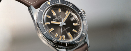 Blancpain Gives the Bathyscaphe a Faithful 1968 Anniversary Edition Blancpain Fifty Fathoms Bathyscaphe 70th Anniversary Limited Edition with meteor gray dial
