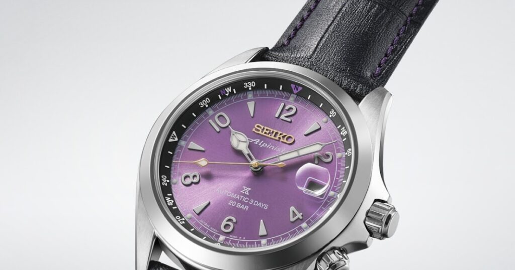 Seiko 145th anniversary Edo purple limited edition watches with gold accents