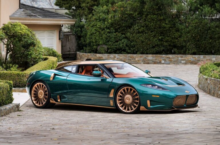 Spyker C8 Preliator XXV Coupe arrives at Pebble Beach in a run of 25 Spyker C8 Preliator XXV Coupe displayed during Monterey Car Week