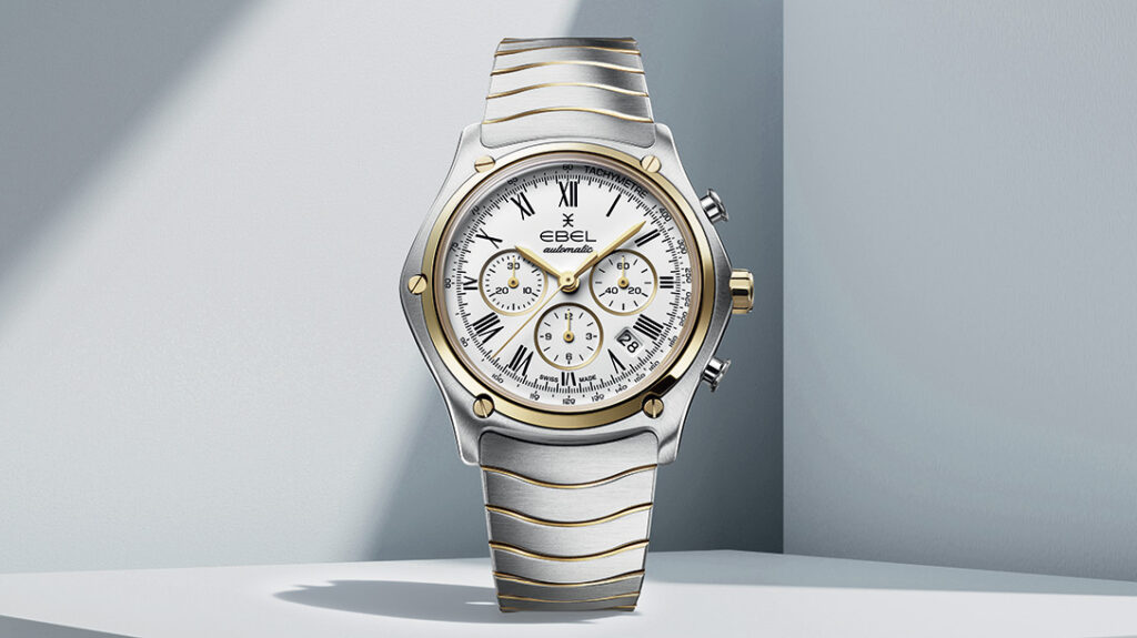 Ebel Brings Gold Detail to the Sport Classic Chronograph for 115 Years Ebel Sport Classic Chronograph 40mm 115th Anniversary with opaline dial and integrated bracelet