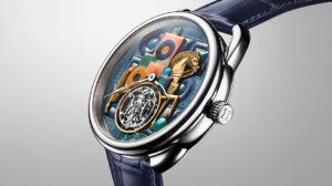 Hermès Arceau Cavalier en Formes watch with geometric equestrian dial in white gold
