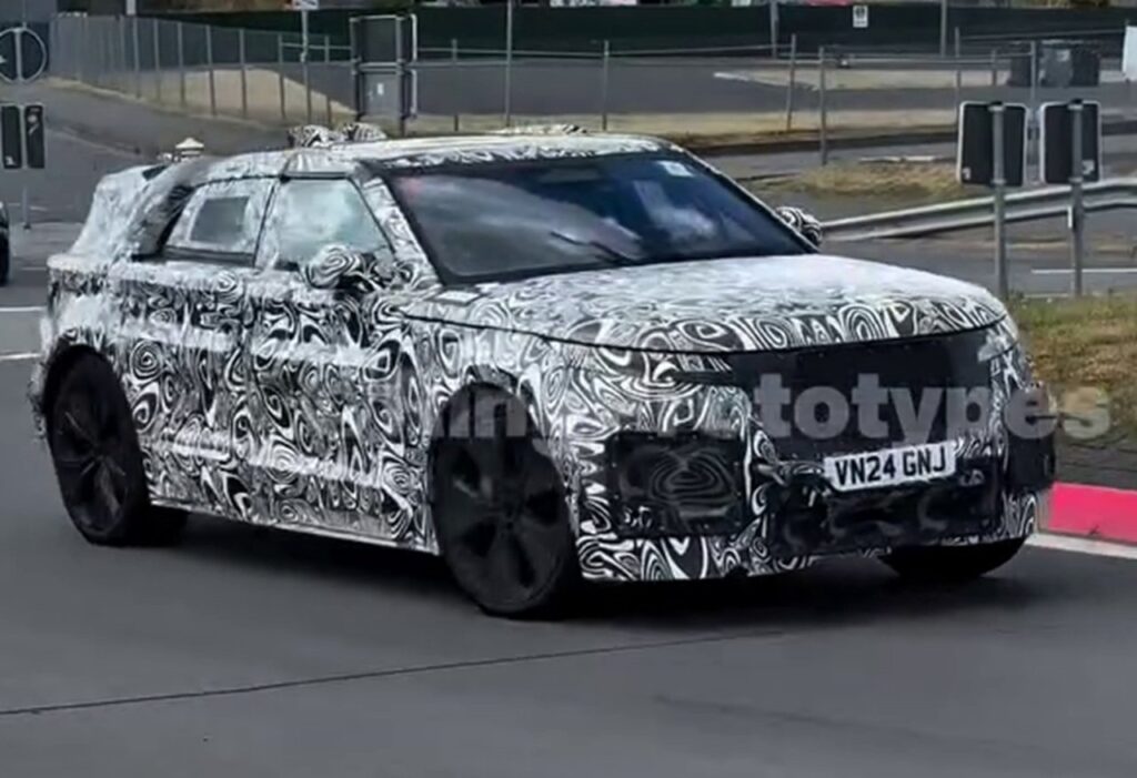 Electric Range Rover GT Prototype Seen Testing at the Nürburgring Camouflaged electric Range Rover GT prototype testing at the Nürburgring