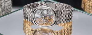 Berneron’s Mirage 38 Miroir Makes Its Calibre the Face Berneron Mirage 38 Miroir in gold with exposed inverted movement dial