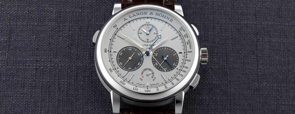 A. Lange & Söhne platinum Triple Split with panda-style dial and 1815 Up/Down 37.5mm editions