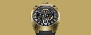 URWERK Gives the UR-150 Scorpion a Yellow Gold Sting URWERK UR-150 Golden Scorpion watch in yellow gold with openworked dial