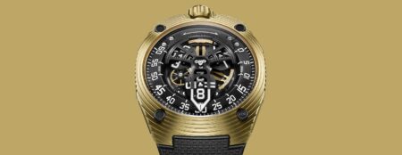 URWERK Gives the UR-150 Scorpion a Yellow Gold Sting URWERK UR-150 Golden Scorpion watch in yellow gold with openworked dial