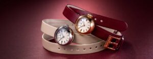 Blancpain Lady B watch on a double-tour leather strap