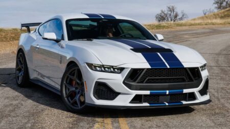 Ford Recalls 148,000-Plus Mustang Models Over Wiring Harness Fault Current-generation Ford Mustang driving on a road