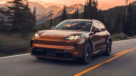 2027 Porsche Cayenne Electric with powered doors and wireless charging technology