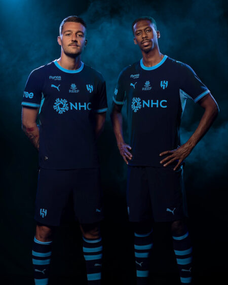 AL-HILAL 2026 27 Third kit by PUMA in near black with sky blue detailing