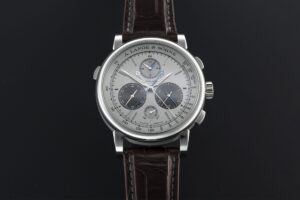 A. Lange & Söhne Returns the Triple Split in Platinum and Rhodium A. Lange & Söhne Triple Split in platinum with rhodium-coloured dial and grey subdials