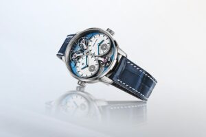 Armin Strom Dual Time GMT Resonance Manufacture Edition Blue with twin white dials and blue movement architecture