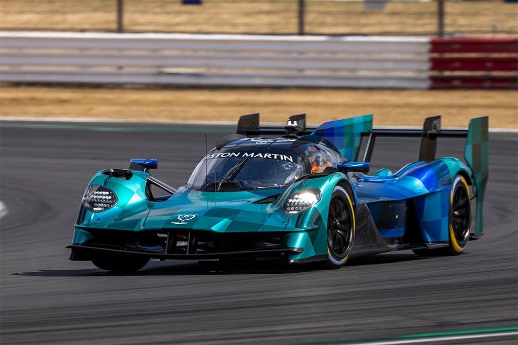 Aston Martin Valkyrie development race car testing at Silverstone
