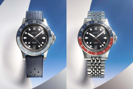 Baltic Aquascaphe GMT MK-II watch with two-tone bezel and black dial