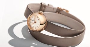 Blancpain Lady B spherical mechanical watch on a double-tour leather strap