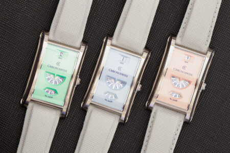 Chronoswiss Neo Digiteur Pastel Code Adds Soft Colour Chronoswiss Neo Digiteur Pastel Code watches with pastel Rose, Mint and Sky dials