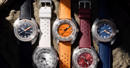 DOXA Puts the SUB 300 on a Titanium Diet for Its Permanent Lineup DOXA SUB 300 Ti5 dive watch in Grade 5 titanium with orange dial