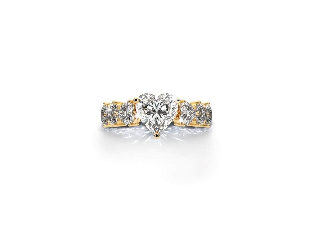 Luxury’s Next Chapter Is Built on Proof, Craft and Human Connection Graduated Heart Ring by Astrea London representing modern luxury and lab-grown diamond design