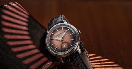 Frederique Constant Brings Hand-Wound Mechanics to the Classics Moneta Frederique Constant Classics Moneta Handwinding watch in an elegant studio setting