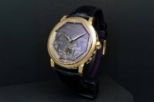 GoS x Martin Key 2026 Edition watch with purple black dial and precious metal case