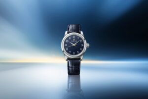 Grand Seiko SBGW325 Arabic Numerals limited edition with blue dial on leather strap