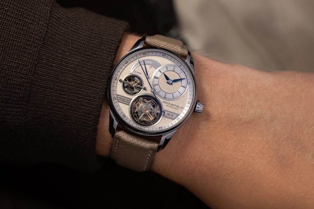 Grönefeld 1941 Quadrivium Brings Constant Force and a Flying Tourbillon Together Grönefeld 1941 Quadrivium Remontoire Tourbillon watch with exposed governor and flying tourbillon