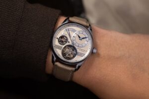 Grönefeld 1941 Quadrivium Remontoire Tourbillon watch with exposed governor and flying tourbillon