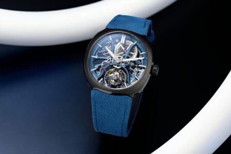 H. Moser & Cie. gives the Streamliner Tourbillon Skeleton a ceramic Alpine treatment H. Moser & Cie. Streamliner Tourbillon Skeleton Ceramic Alpine Limited Edition with anthracite ceramic case and blue skeleton movement