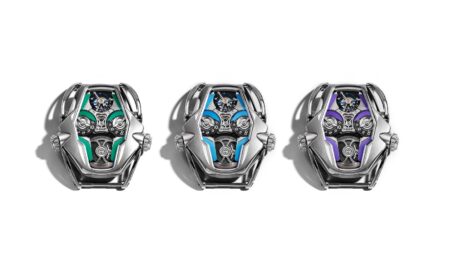 MB&F HM12 The Guardian Turns a Tourbillon Watch Into a Mechanical Character MB&F HM12 The Guardian wristwatch mounted on its robot companion