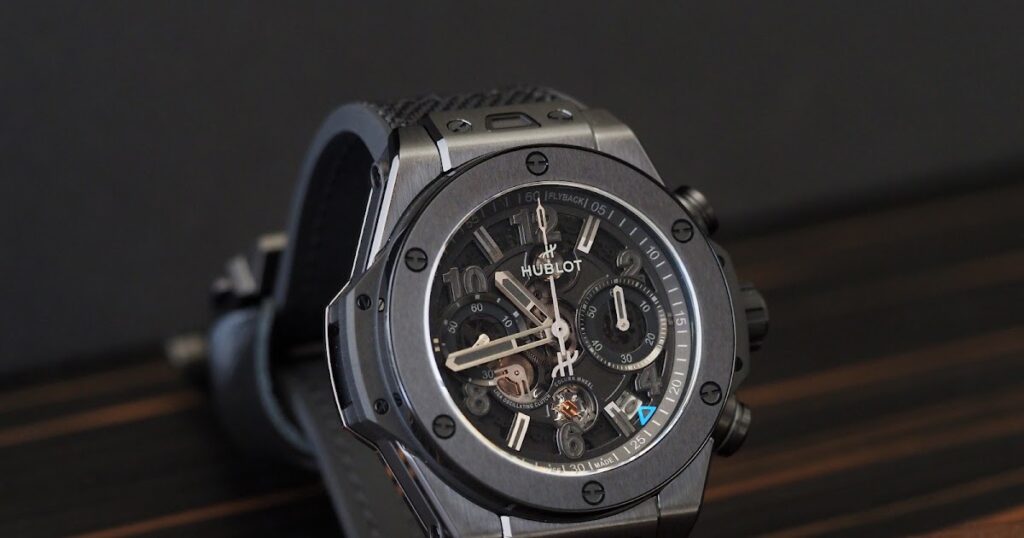 Hublot Big Bang Reloaded wristwatch photographed in a modern studio setting